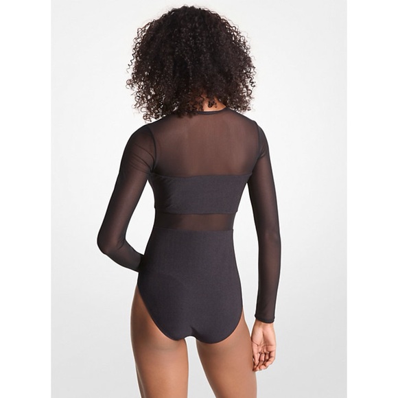 Michael Kors Stretch Nylon Zip-Up Swimsuit - Size 4 (Small) - Picture 4 of 13